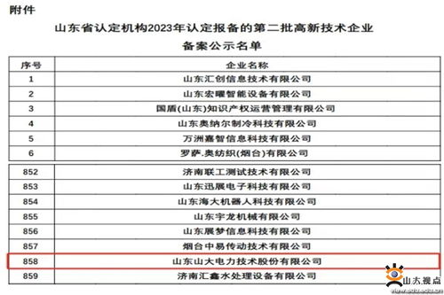 山大电力公司通过国家高新技术企业复审